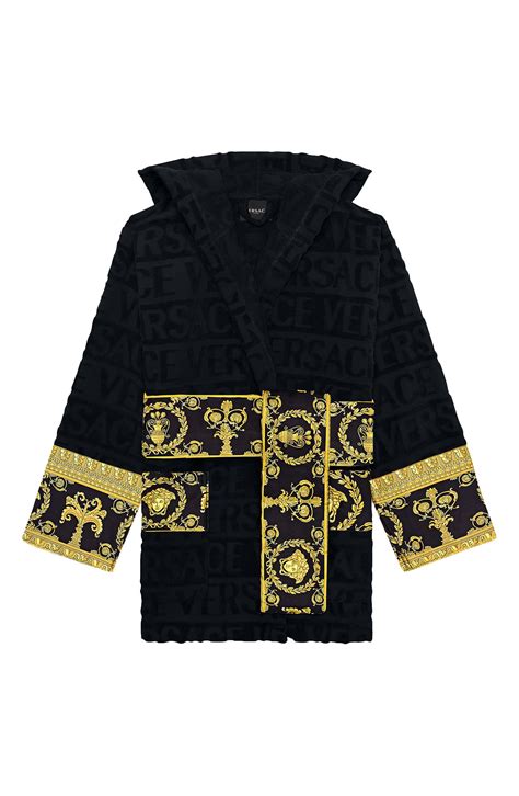 Versace Barocco Hooded Short Bathrobe 